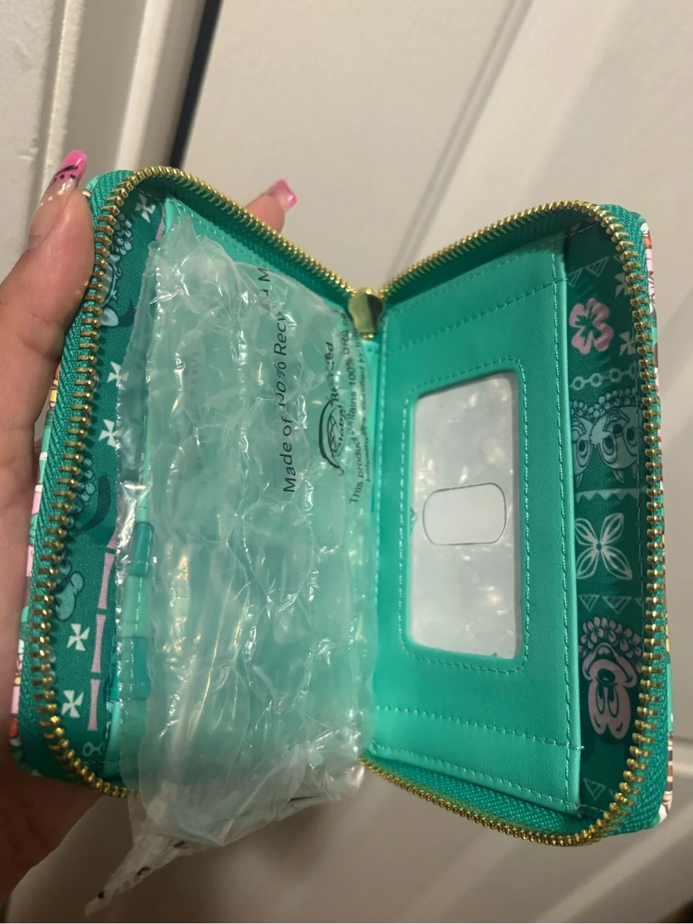 Loungefly Teal Disney Tiki Character Zip Wallet - Picture 3 of 3
